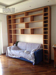 MSM028 |Parete attrezzata in legno ciliegio