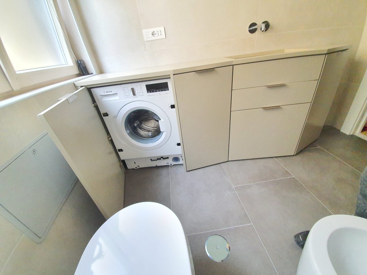 mobile bagno su misura vano lavatrice