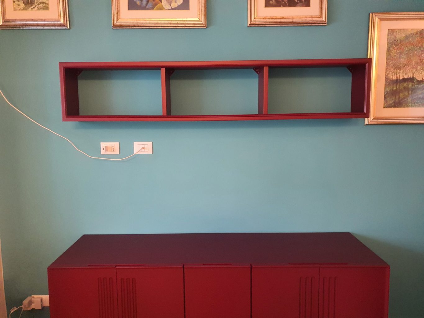 Mobile TV laccato su misura falegnameria Roma