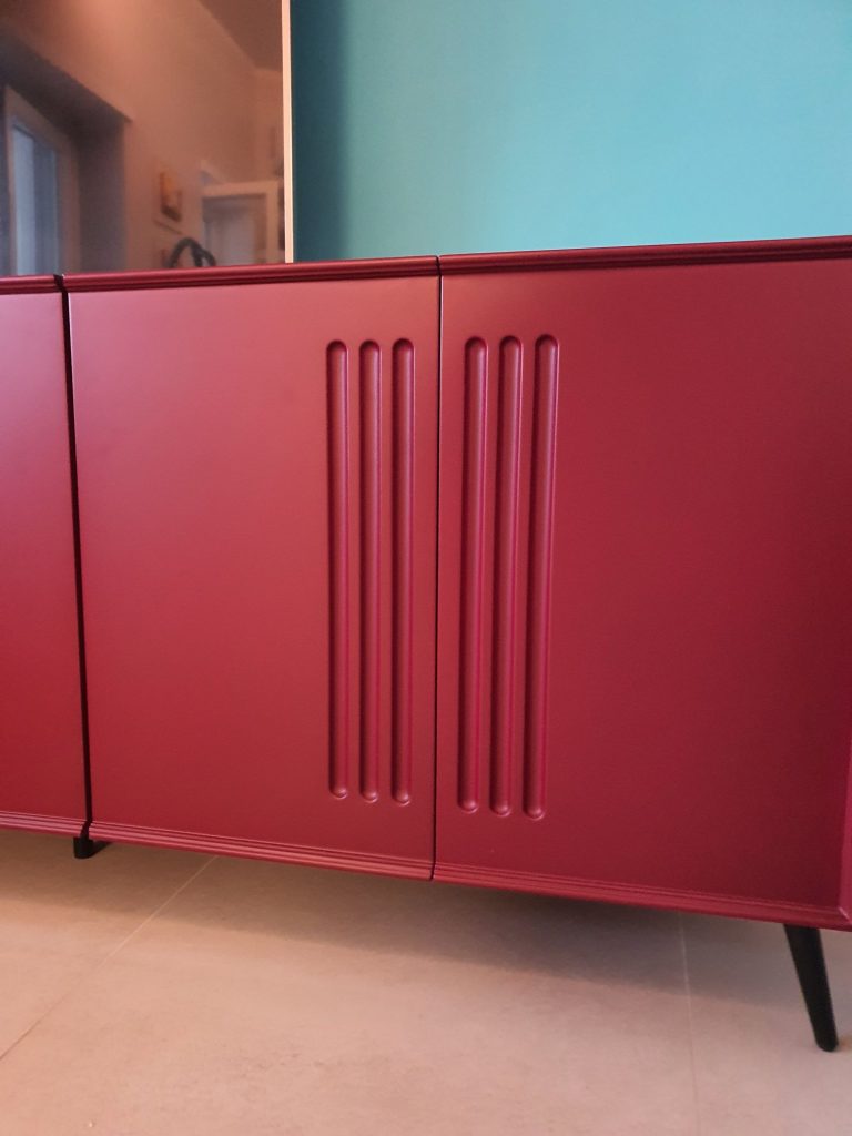 Mobile TV laccato su misura falegnameria Roma