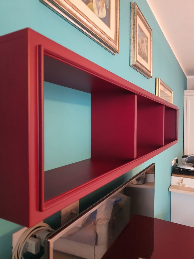 Mobile TV laccato su misura falegnameria Roma